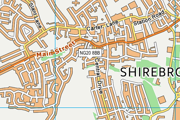 NG20 8BB map - OS VectorMap District (Ordnance Survey)