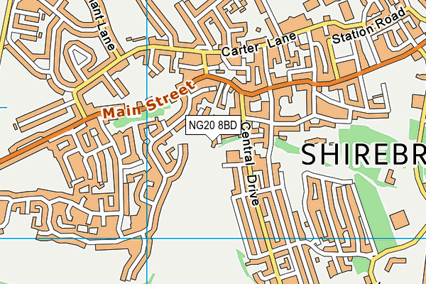 NG20 8BD map - OS VectorMap District (Ordnance Survey)