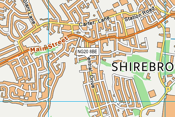 NG20 8BE map - OS VectorMap District (Ordnance Survey)