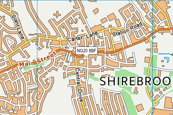 NG20 8BF map - OS VectorMap District (Ordnance Survey)