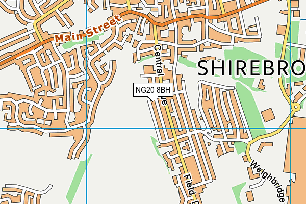 NG20 8BH map - OS VectorMap District (Ordnance Survey)