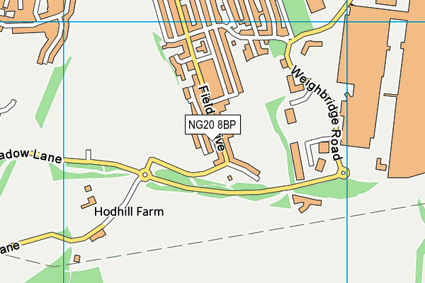 NG20 8BP map - OS VectorMap District (Ordnance Survey)