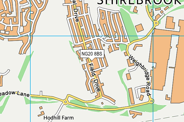 NG20 8BS map - OS VectorMap District (Ordnance Survey)