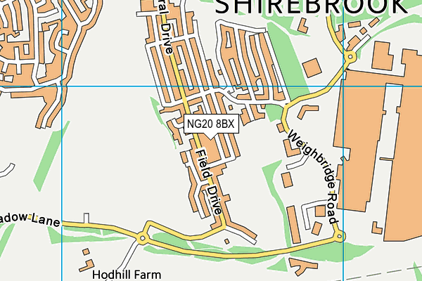 NG20 8BX map - OS VectorMap District (Ordnance Survey)