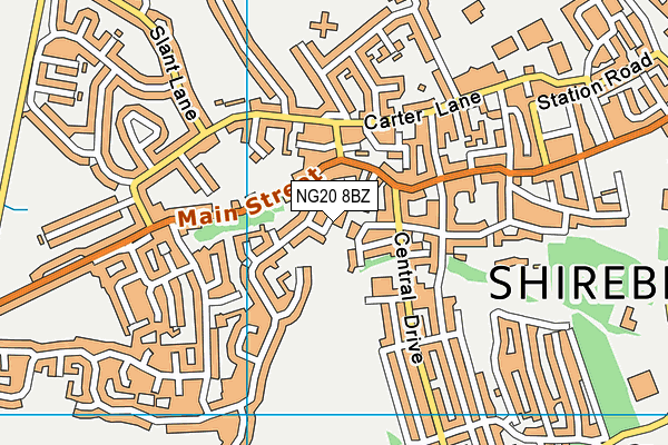 NG20 8BZ map - OS VectorMap District (Ordnance Survey)