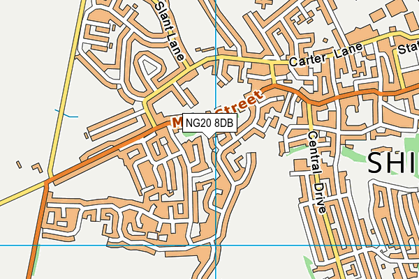 NG20 8DB map - OS VectorMap District (Ordnance Survey)
