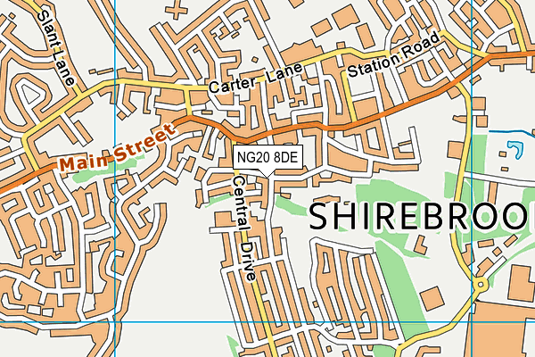 NG20 8DE map - OS VectorMap District (Ordnance Survey)