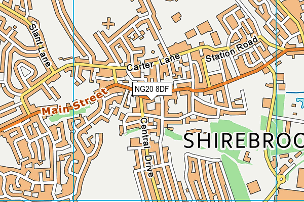 NG20 8DF map - OS VectorMap District (Ordnance Survey)