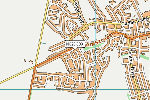 NG20 8DX map - OS VectorMap District (Ordnance Survey)
