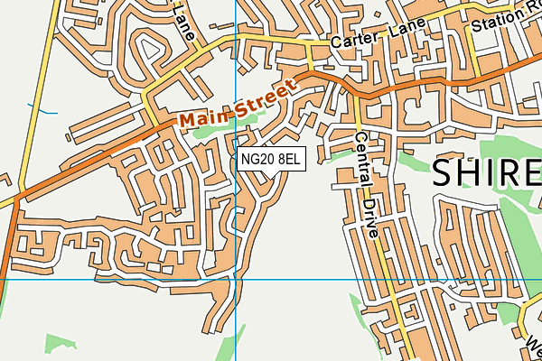 NG20 8EL map - OS VectorMap District (Ordnance Survey)