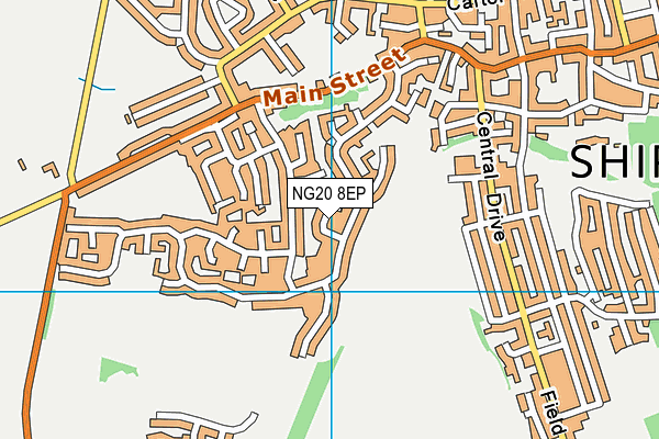 NG20 8EP map - OS VectorMap District (Ordnance Survey)