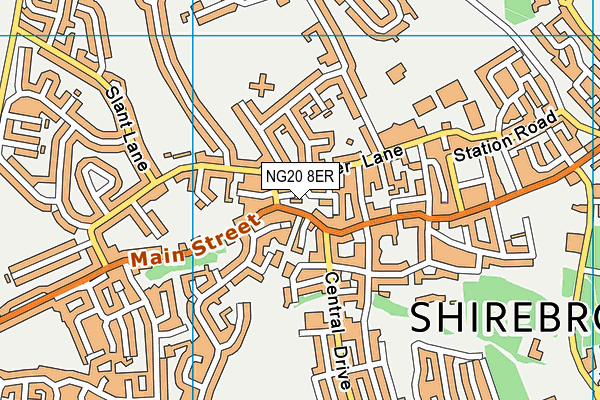 NG20 8ER map - OS VectorMap District (Ordnance Survey)