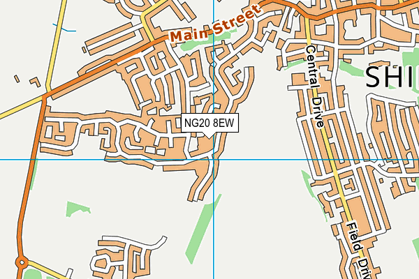 NG20 8EW map - OS VectorMap District (Ordnance Survey)
