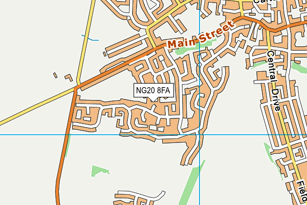NG20 8FA map - OS VectorMap District (Ordnance Survey)