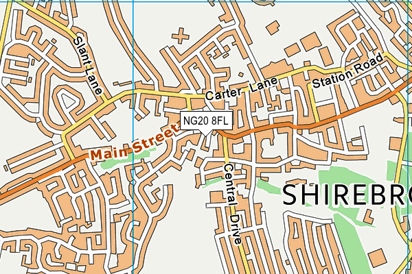 NG20 8FL map - OS VectorMap District (Ordnance Survey)