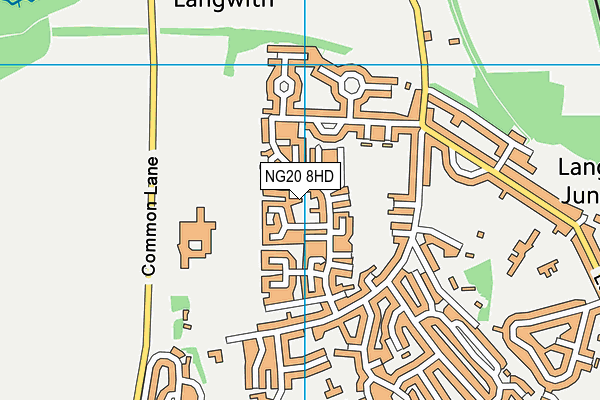 NG20 8HD map - OS VectorMap District (Ordnance Survey)