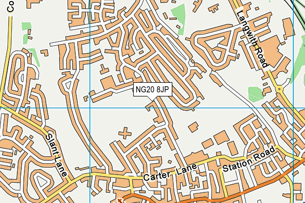 Park Road Recreation Ground map (NG20 8JP) - OS VectorMap District (Ordnance Survey)