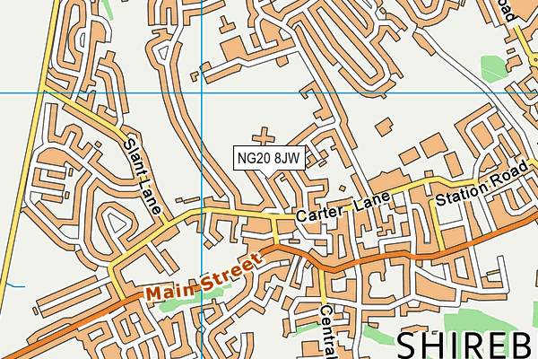 NG20 8JW map - OS VectorMap District (Ordnance Survey)