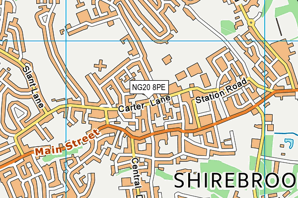 NG20 8PE map - OS VectorMap District (Ordnance Survey)
