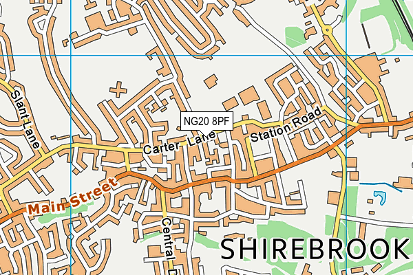 NG20 8PF map - OS VectorMap District (Ordnance Survey)