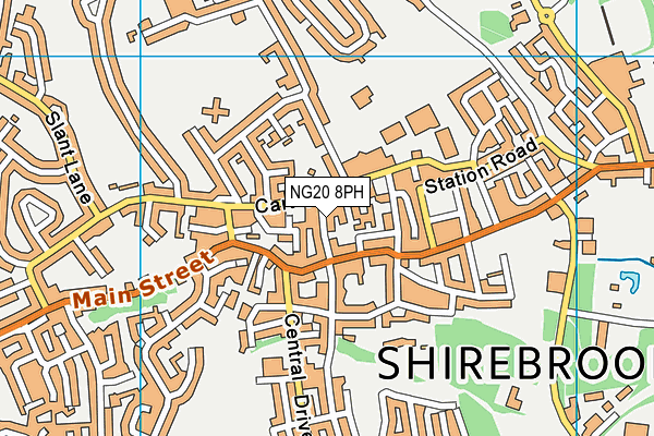 NG20 8PH map - OS VectorMap District (Ordnance Survey)