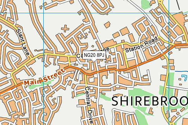NG20 8PJ map - OS VectorMap District (Ordnance Survey)