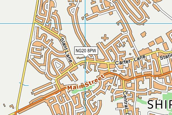 NG20 8PW map - OS VectorMap District (Ordnance Survey)