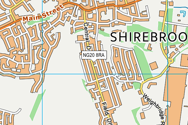 NG20 8RA map - OS VectorMap District (Ordnance Survey)