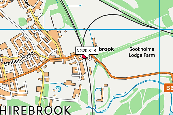 NG20 8TB map - OS VectorMap District (Ordnance Survey)