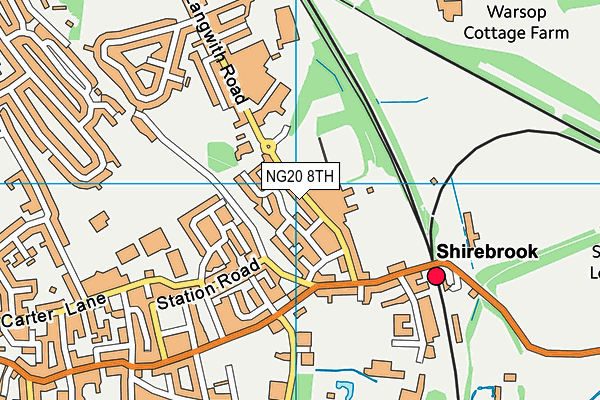 NG20 8TH map - OS VectorMap District (Ordnance Survey)