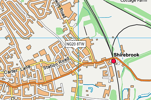 NG20 8TW map - OS VectorMap District (Ordnance Survey)