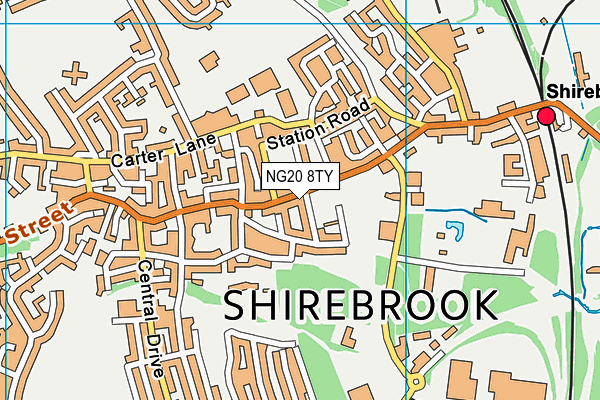 NG20 8TY map - OS VectorMap District (Ordnance Survey)