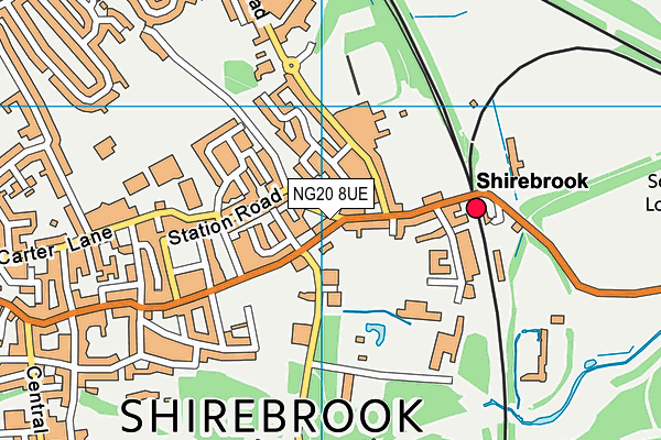 NG20 8UE map - OS VectorMap District (Ordnance Survey)