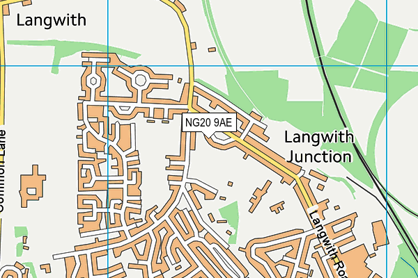 NG20 9AE map - OS VectorMap District (Ordnance Survey)