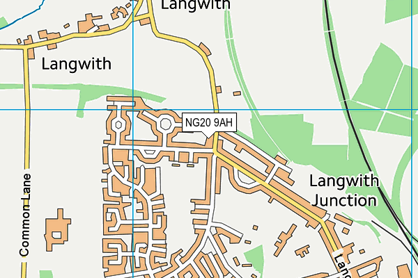 NG20 9AH map - OS VectorMap District (Ordnance Survey)