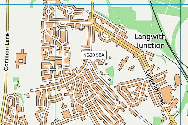 NG20 9BA map - OS VectorMap District (Ordnance Survey)