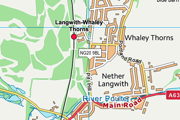 NG20 9BL map - OS VectorMap District (Ordnance Survey)