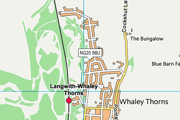 NG20 9BU map - OS VectorMap District (Ordnance Survey)