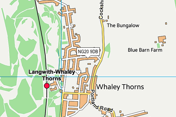 NG20 9DB map - OS VectorMap District (Ordnance Survey)