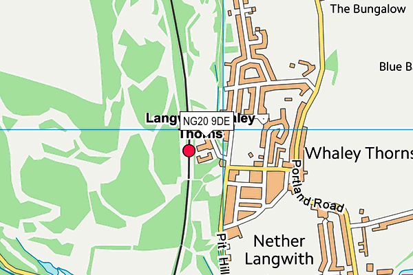 NG20 9DE map - OS VectorMap District (Ordnance Survey)