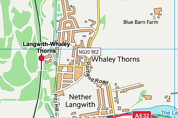 NG20 9EZ map - OS VectorMap District (Ordnance Survey)