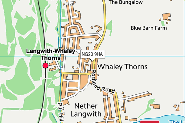 NG20 9HA map - OS VectorMap District (Ordnance Survey)