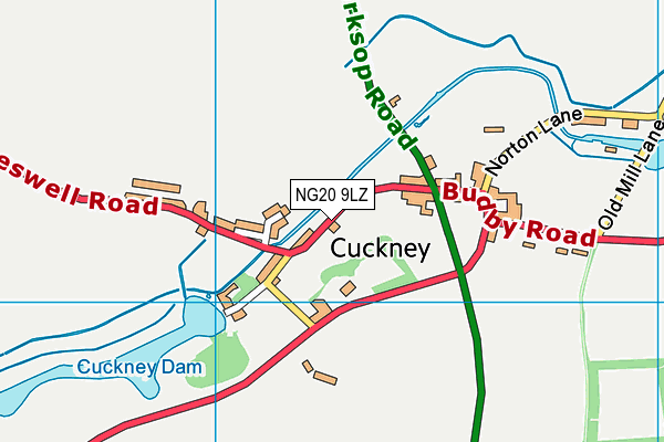 NG20 9LZ map - OS VectorMap District (Ordnance Survey)