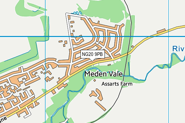 NG20 9PB map - OS VectorMap District (Ordnance Survey)