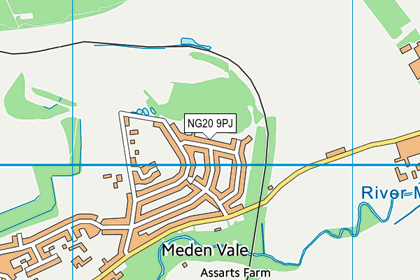 NG20 9PJ map - OS VectorMap District (Ordnance Survey)