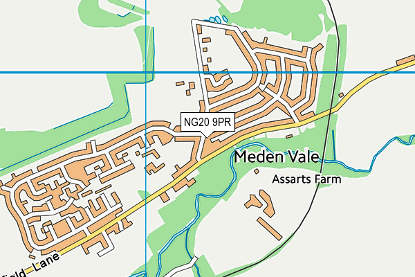 NG20 9PR map - OS VectorMap District (Ordnance Survey)
