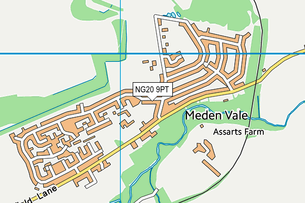 NG20 9PT map - OS VectorMap District (Ordnance Survey)