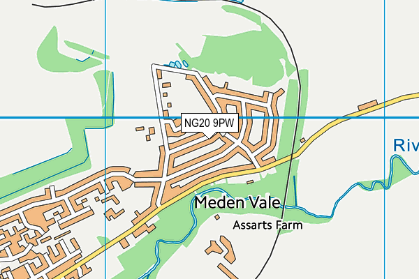 NG20 9PW map - OS VectorMap District (Ordnance Survey)