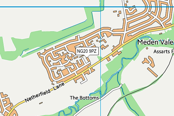 NG20 9PZ map - OS VectorMap District (Ordnance Survey)