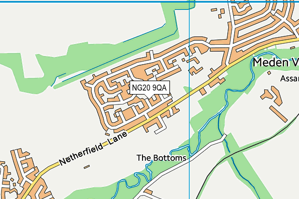 NG20 9QA map - OS VectorMap District (Ordnance Survey)